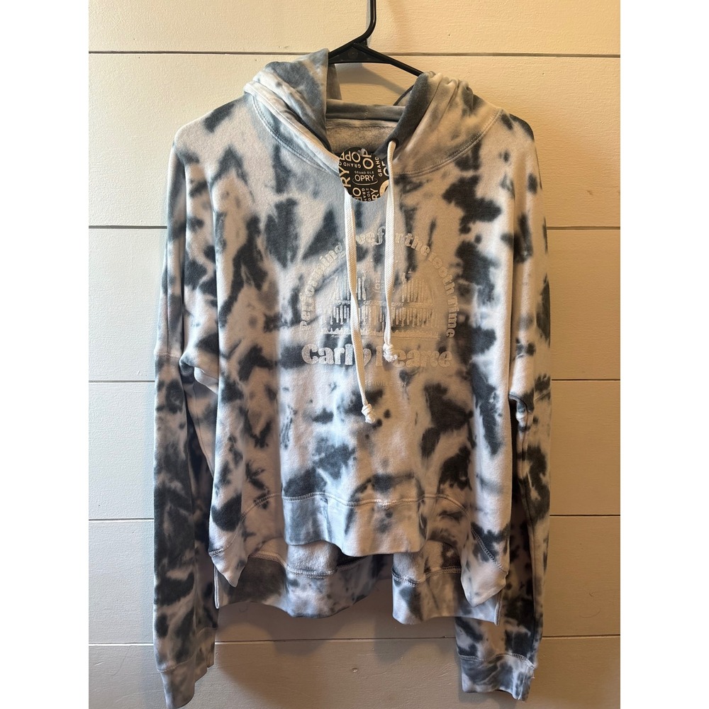 Grand Ole Opry Carly Pearce Tie Dye Crop Hoodie 100th Performance Blue White 2X